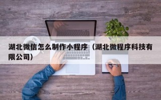 迪庆湖北微信怎么制作小程序（湖北微程序科技有限公司）